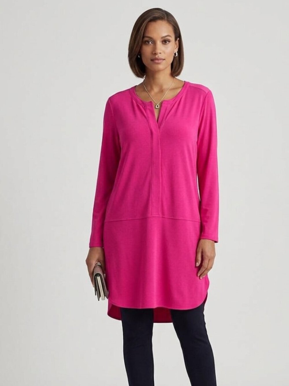 Ralph Lauren Bright Pink Half Button Tunic